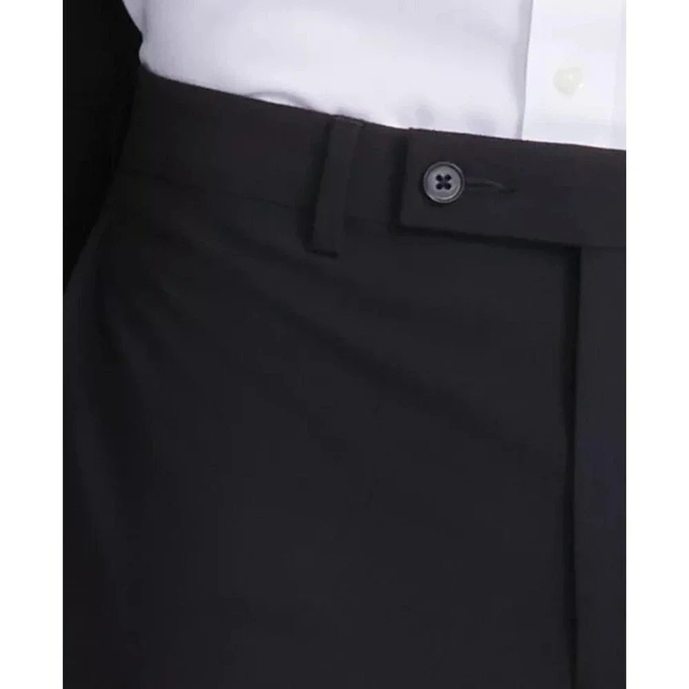 DKNY Men's Modern Fit Nested 2-piece Suit Black 46R Pants 39Wx32L